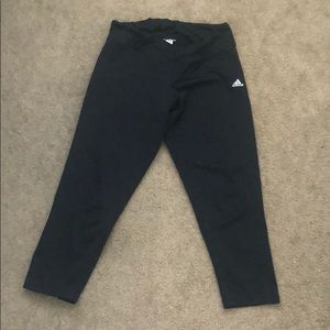 Plain black adidas cropped leggings